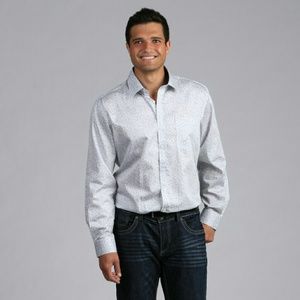 XMI Platinum men's printed abstract button down